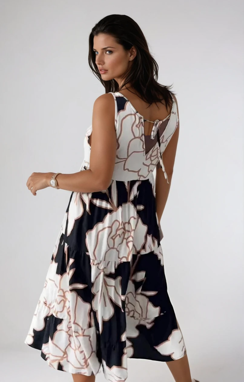 Vrouwen Floral Print Jurk Elegante Stijl 1