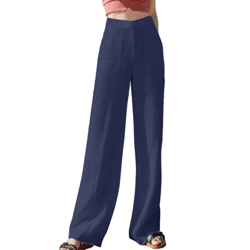 Vrouwen Hoge Taille Wijde Pantalon van Luchtig Materiaal 6