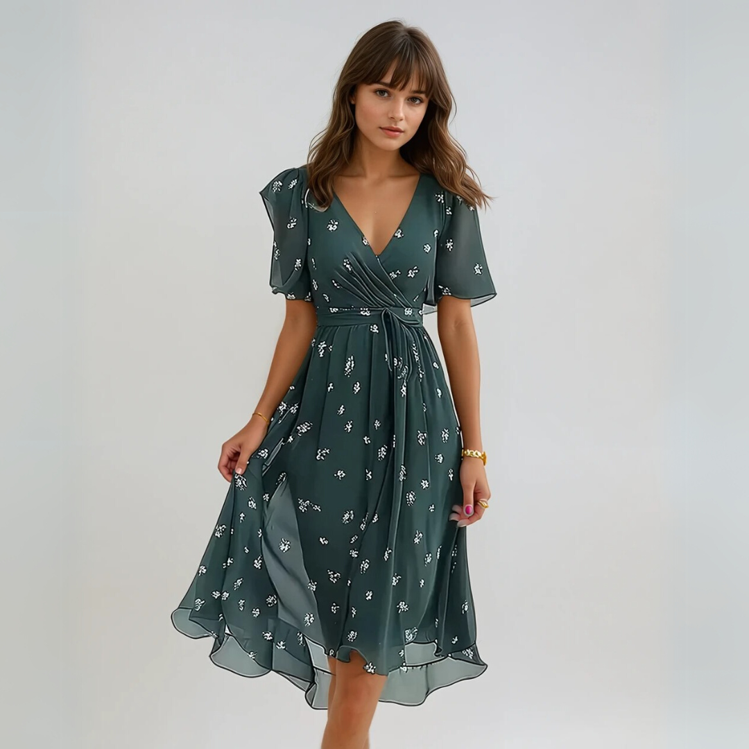 Vrouwen Korte Mouw Jurk Elegante Stijl Luchtig Materiaal 1