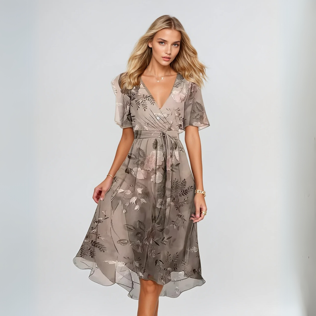 Vrouwen Korte Mouw Jurk Elegante Stijl Luchtig Materiaal 2