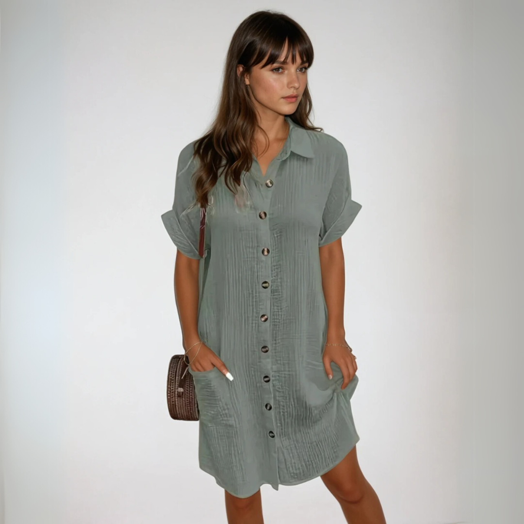 Vrouwen Korte Mouwen Jurk Casual Comfortabel 3