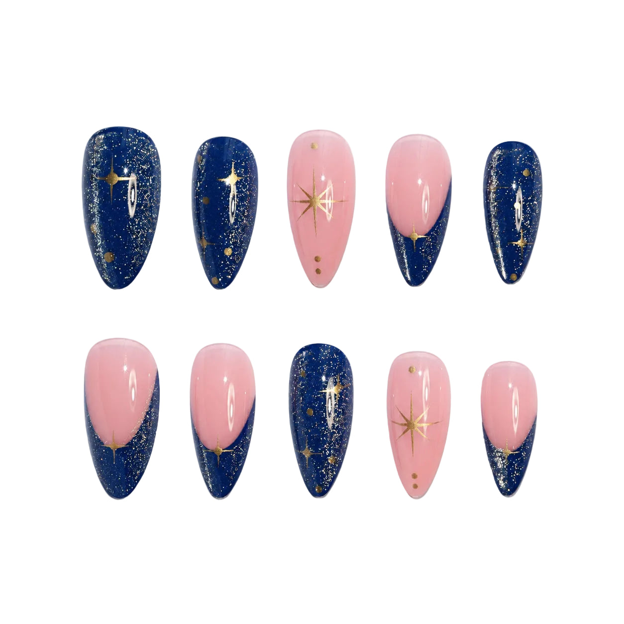 Vrouwen Kunstnagels Glanzend Design 1