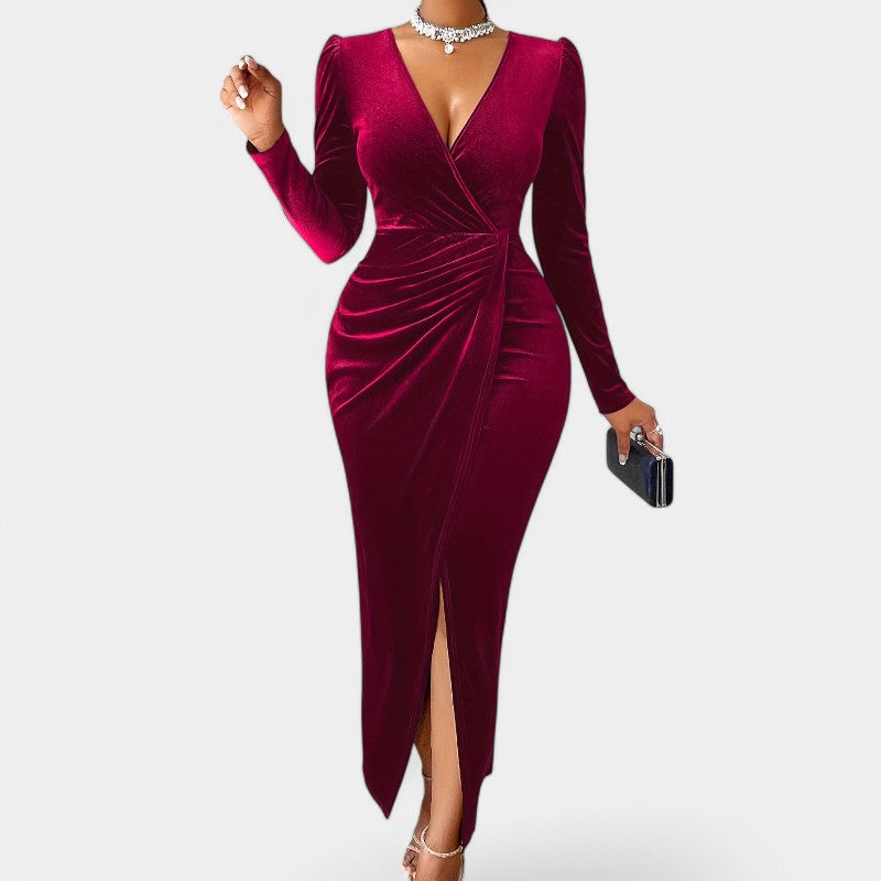 Vrouwen Lange Jurk Met Lange Mouwen Bodycon Stijl 5
