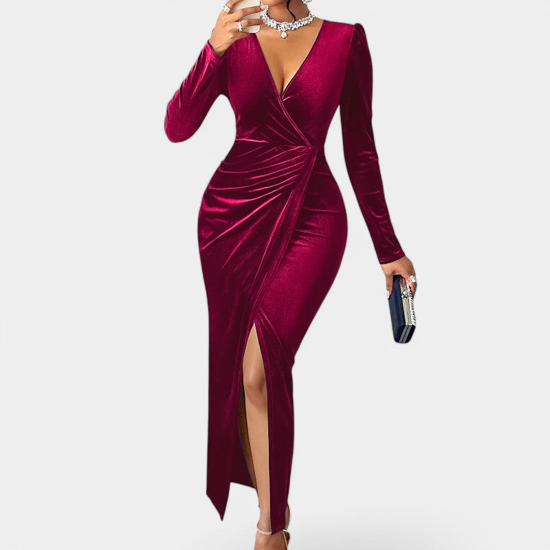 Vrouwen Lange Jurk Met Lange Mouwen Bodycon Stijl 6