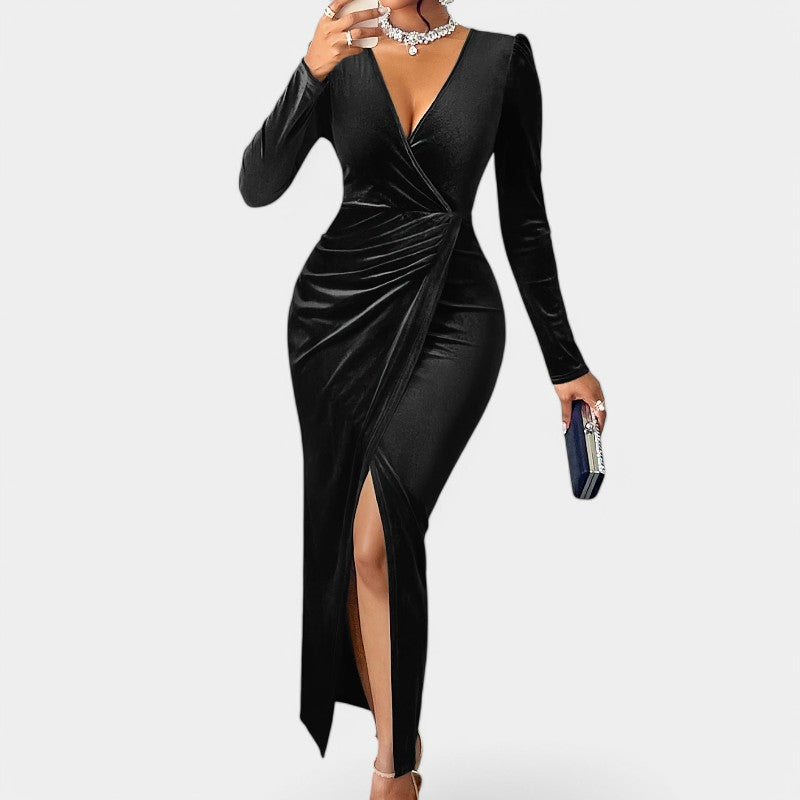 Vrouwen Lange Jurk Met Lange Mouwen Bodycon Stijl 9