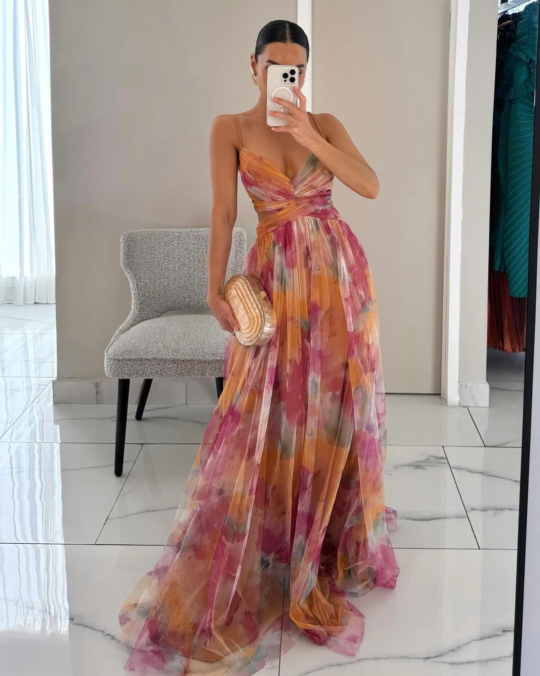 Vrouwen Maxi Jurk Bloemenpatroon Flowy 2
