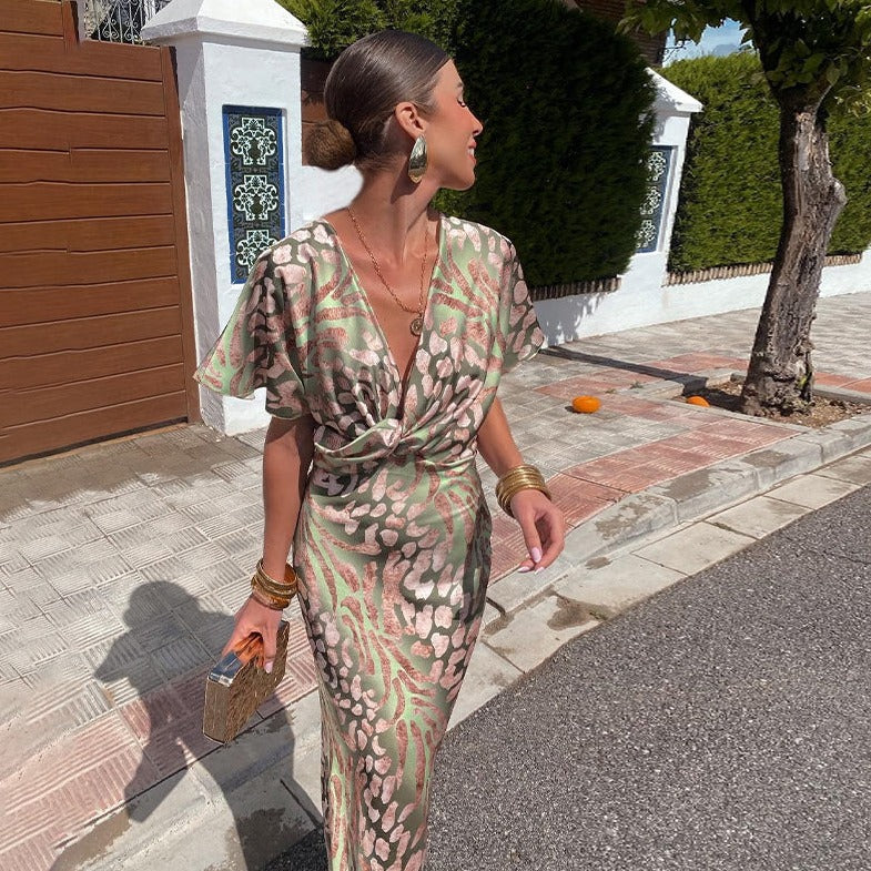 Vrouwen Maxi Jurk Elegante Stijl Zachte Stof 2