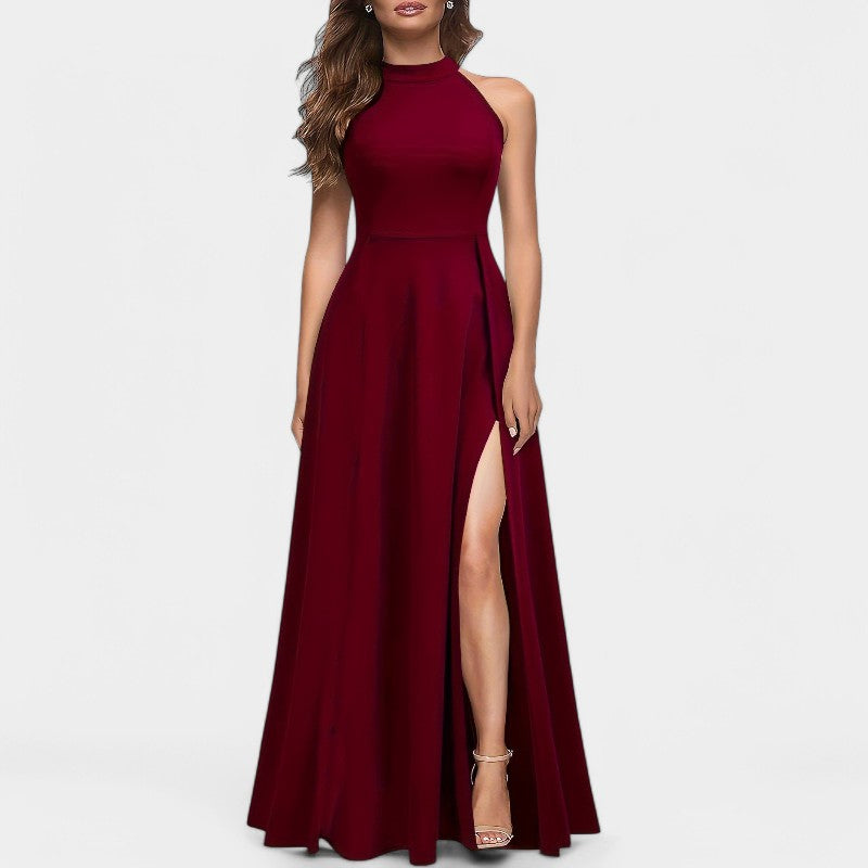 Vrouwen Maxi Jurk Hoge Taille Met Split 1