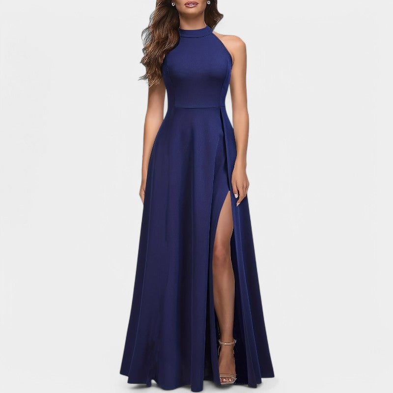 Vrouwen Maxi Jurk Hoge Taille Met Split 4