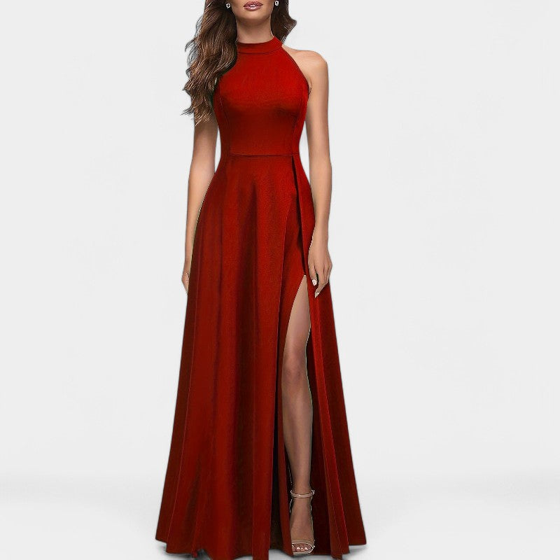 Vrouwen Maxi Jurk Hoge Taille Met Split 6