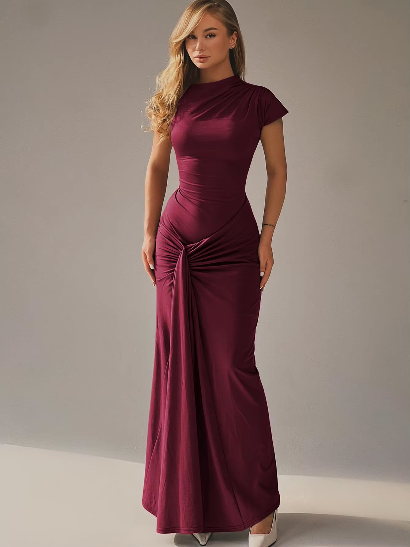 Vrouwen Maxi Jurk Met Verstelbare Rugstrik 5