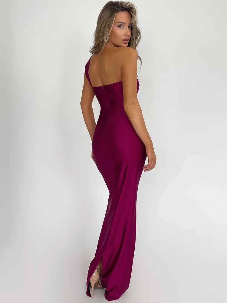 Vrouwen Maxi Jurk One-Shoulder Bodycon 4