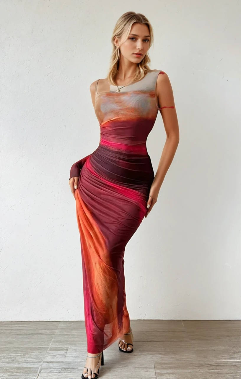 Vrouwen Maxi Jurk Vloeiende Stijl Lichtgewicht 1