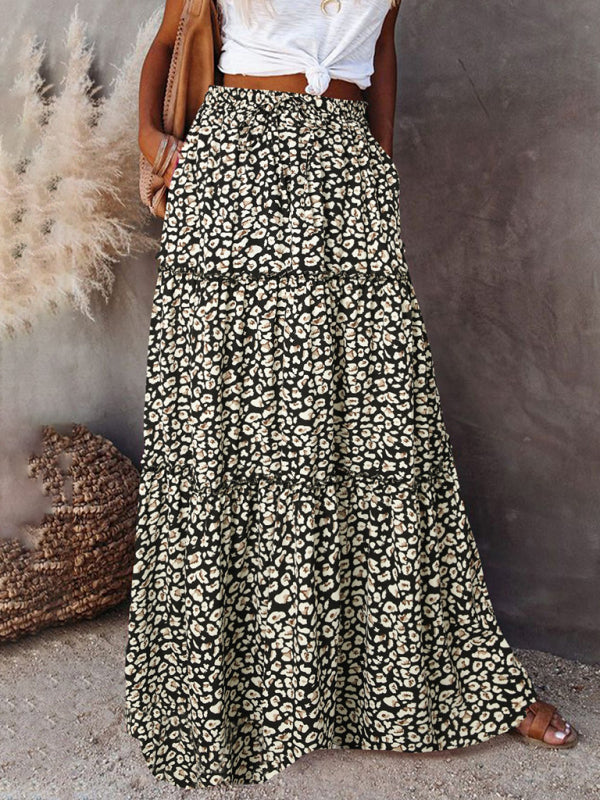 Vrouwen Maxi Rok Bohemian Hoge Taille Losse Stijl Polyester 5
