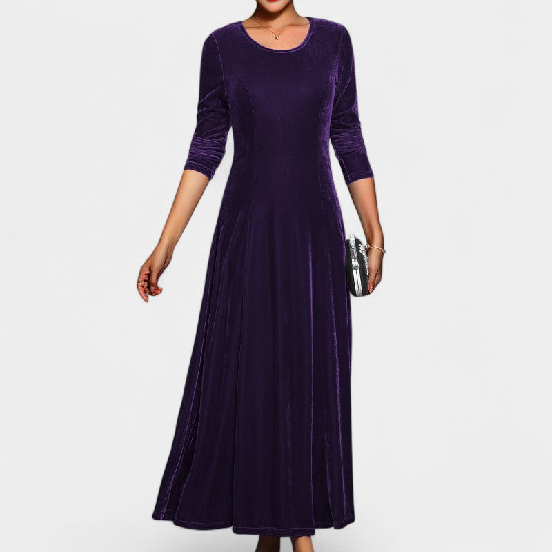 Vrouwen Midi Jurk Lange Mouwen Chique Polyester 2