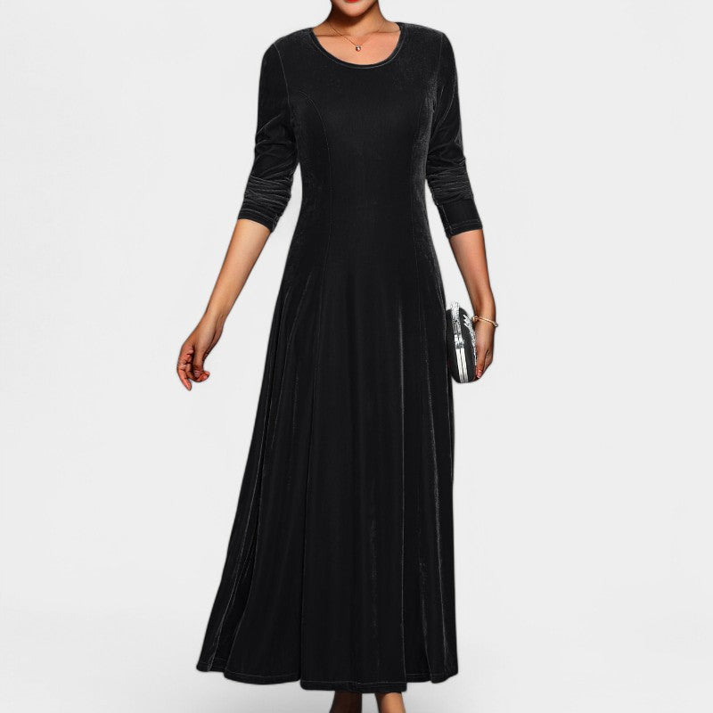Vrouwen Midi Jurk Lange Mouwen Chique Polyester 3