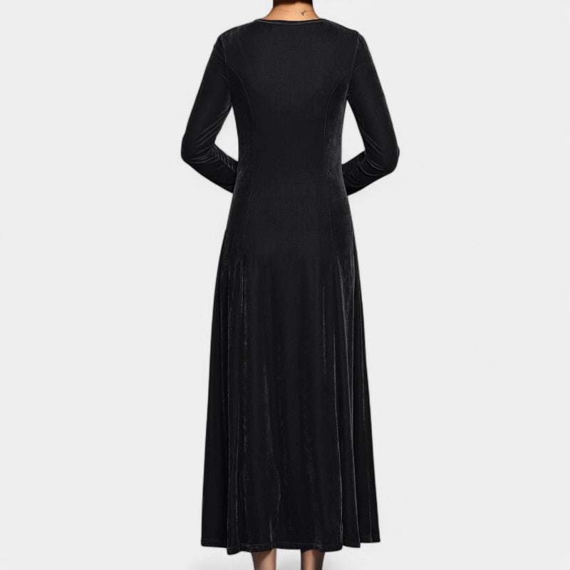 Vrouwen Midi Jurk Lange Mouwen Chique Polyester 4