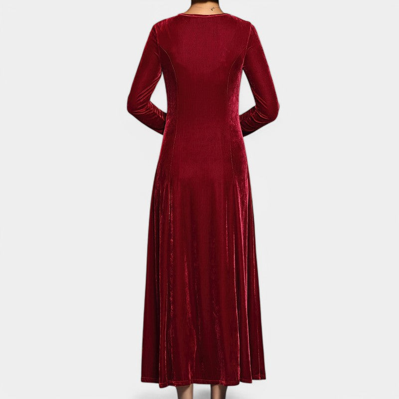 Vrouwen Midi Jurk Lange Mouwen Chique Polyester 8