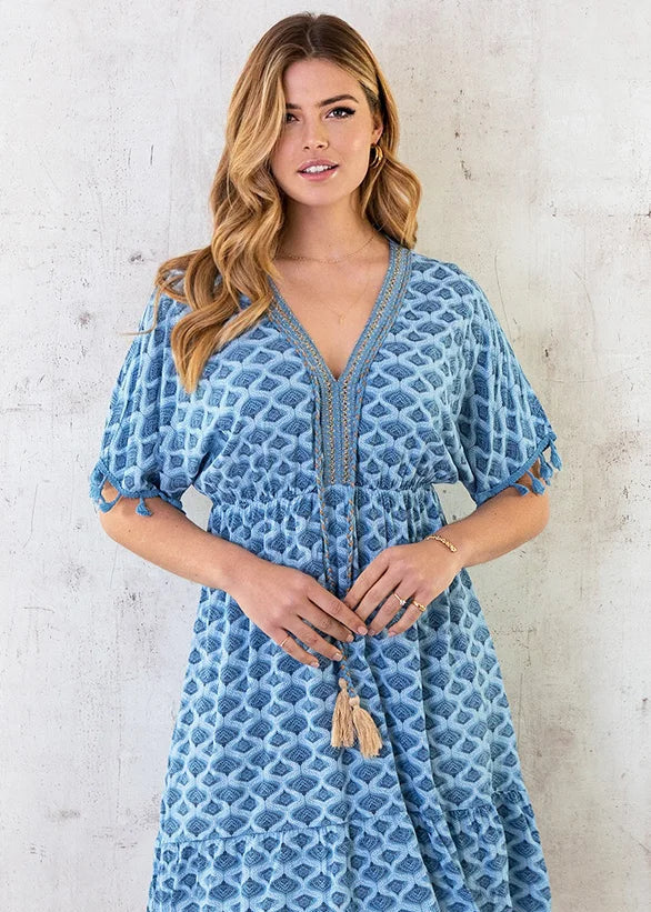 Vrouwen Midi Jurk Losse Pasvorm Boho Chic 3