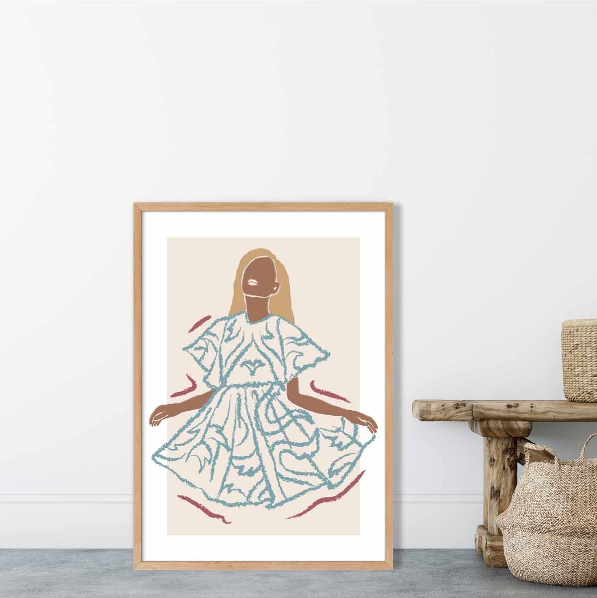 Vrouwen Poster Hedendaagse Modeschets 1