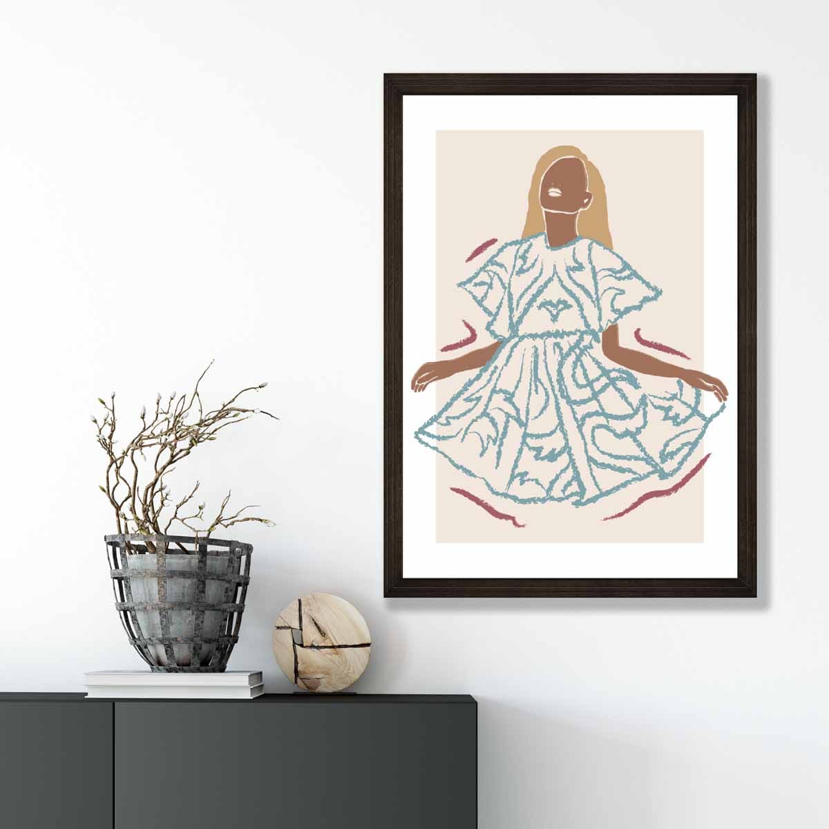 Vrouwen Poster Hedendaagse Modeschets 3