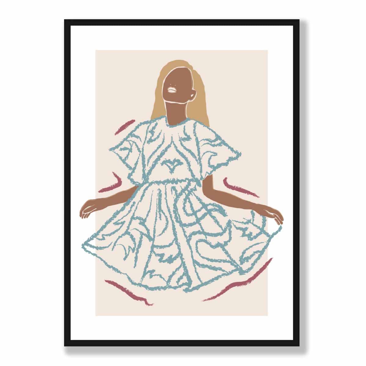 Vrouwen Poster Hedendaagse Modeschets 5
