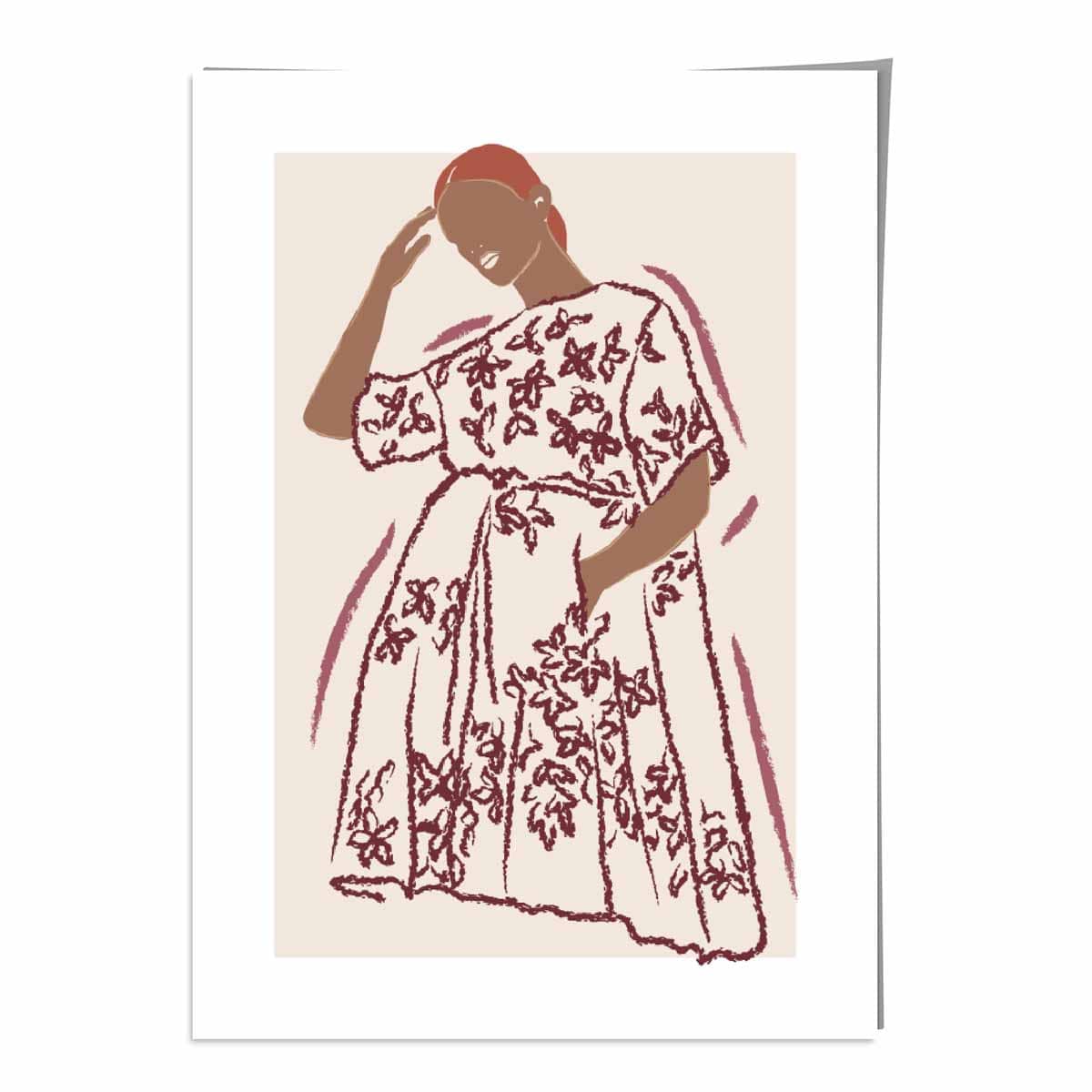 Vrouwen Poster Hedendaagse Modeschets Minimalistisch Design 0