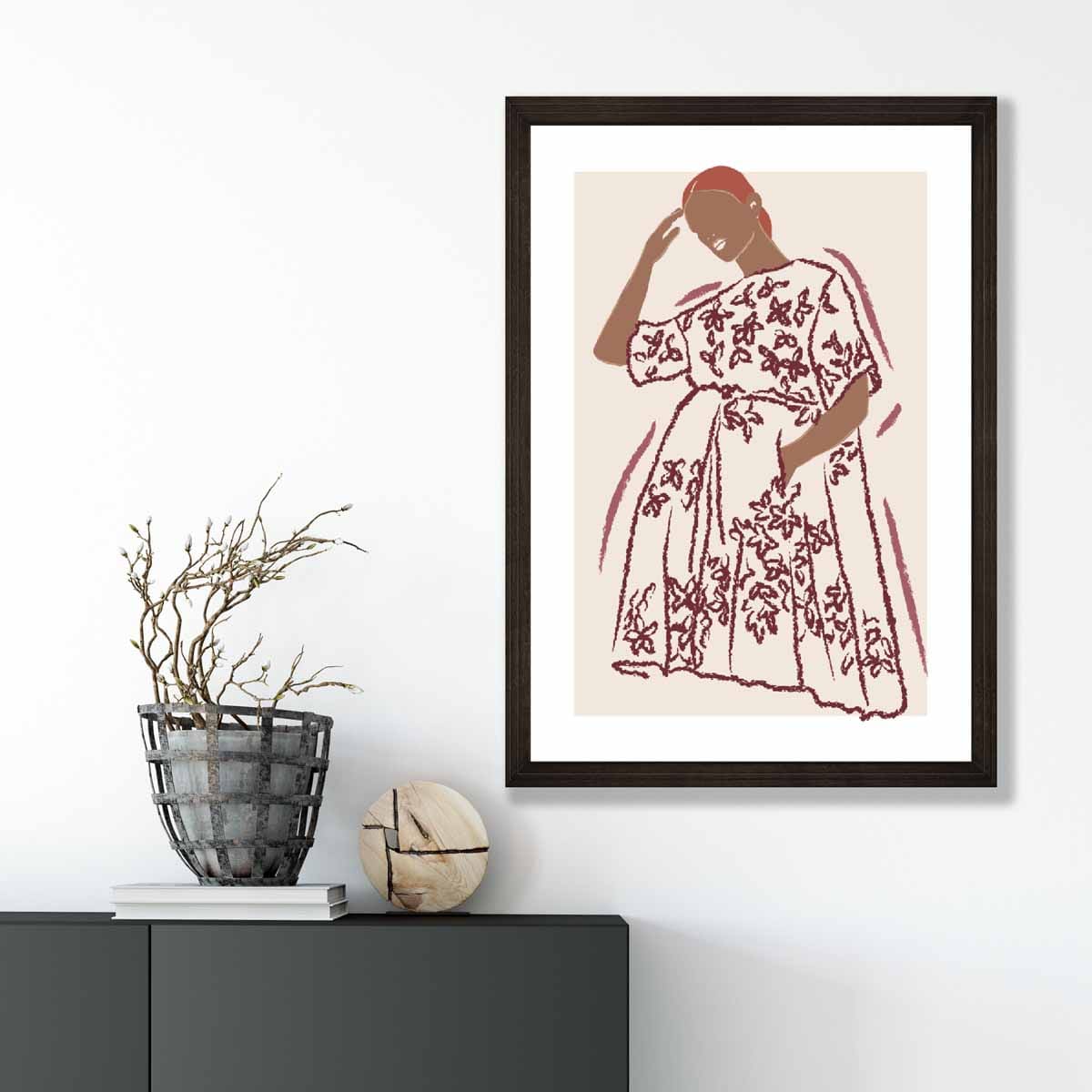 Vrouwen Poster Hedendaagse Modeschets Minimalistisch Design 3