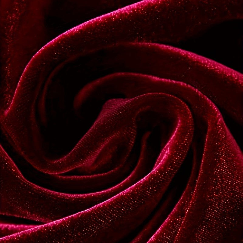 Vrouwen Robe Velours Asymmetrische Hals Rood 4