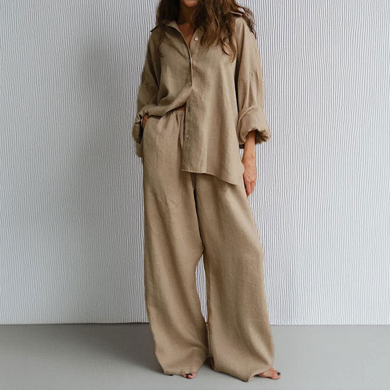 Vrouwen Twee-Piece Set Oversized Linnenmix 2
