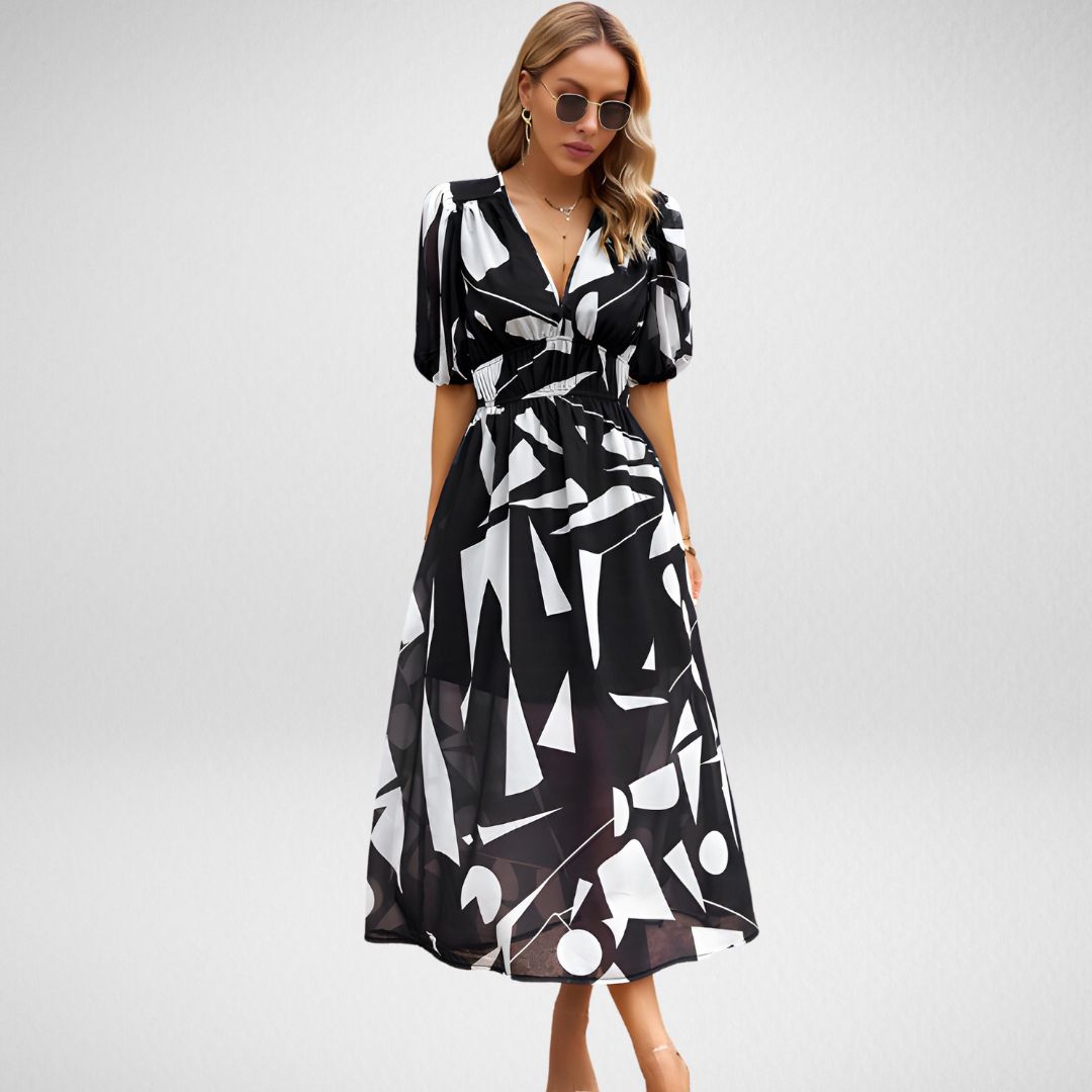 Vrouwen V-Hals Jurk Elegante Stijl 2
