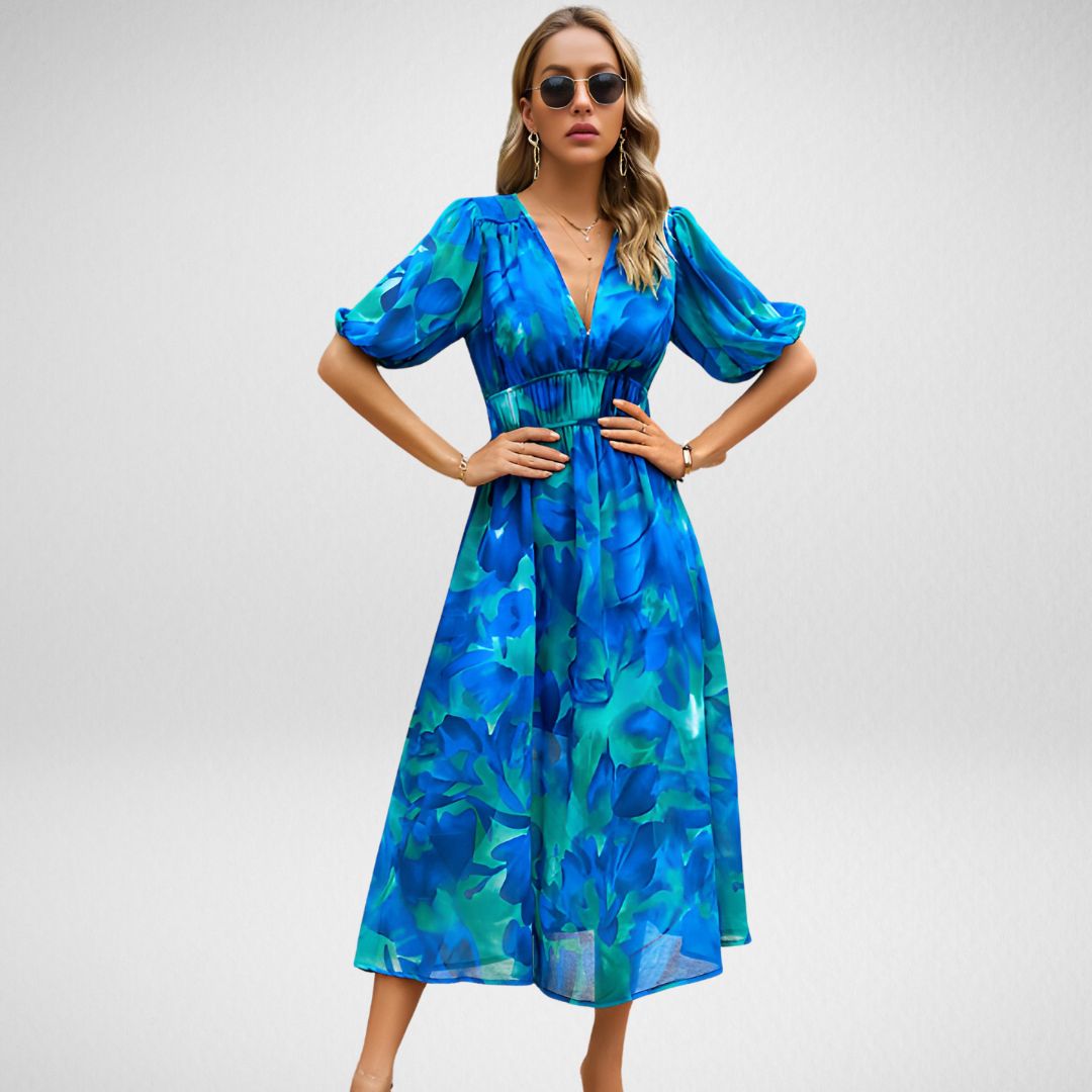 Vrouwen V-Hals Jurk Elegante Stijl 3