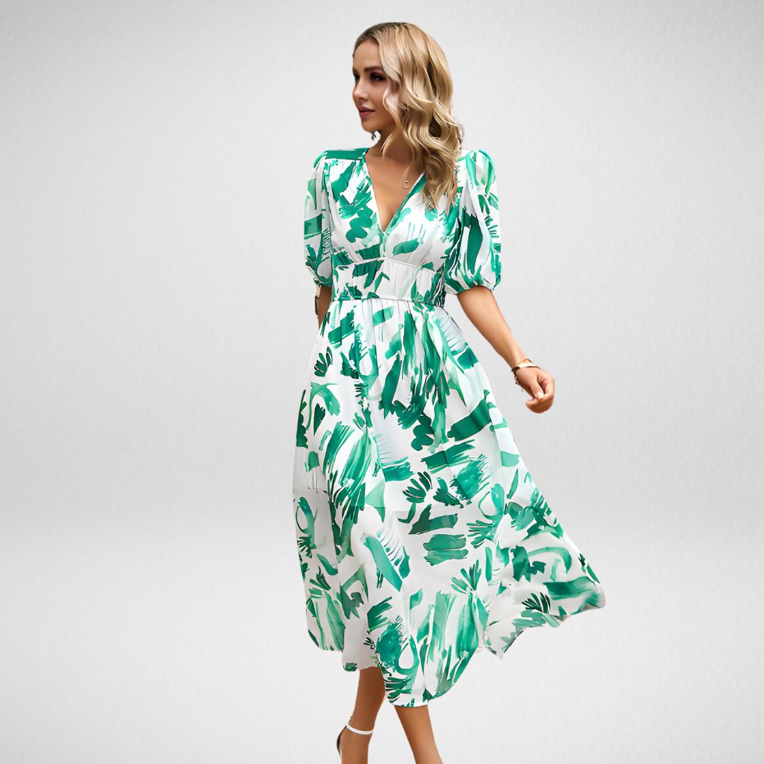 Vrouwen V-Hals Jurk Elegante Stijl 4