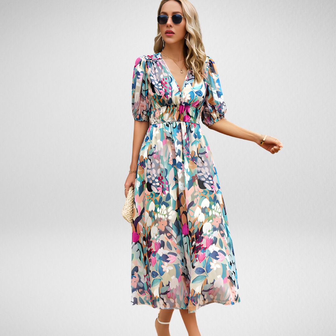 Vrouwen V-Hals Jurk Elegante Stijl 5