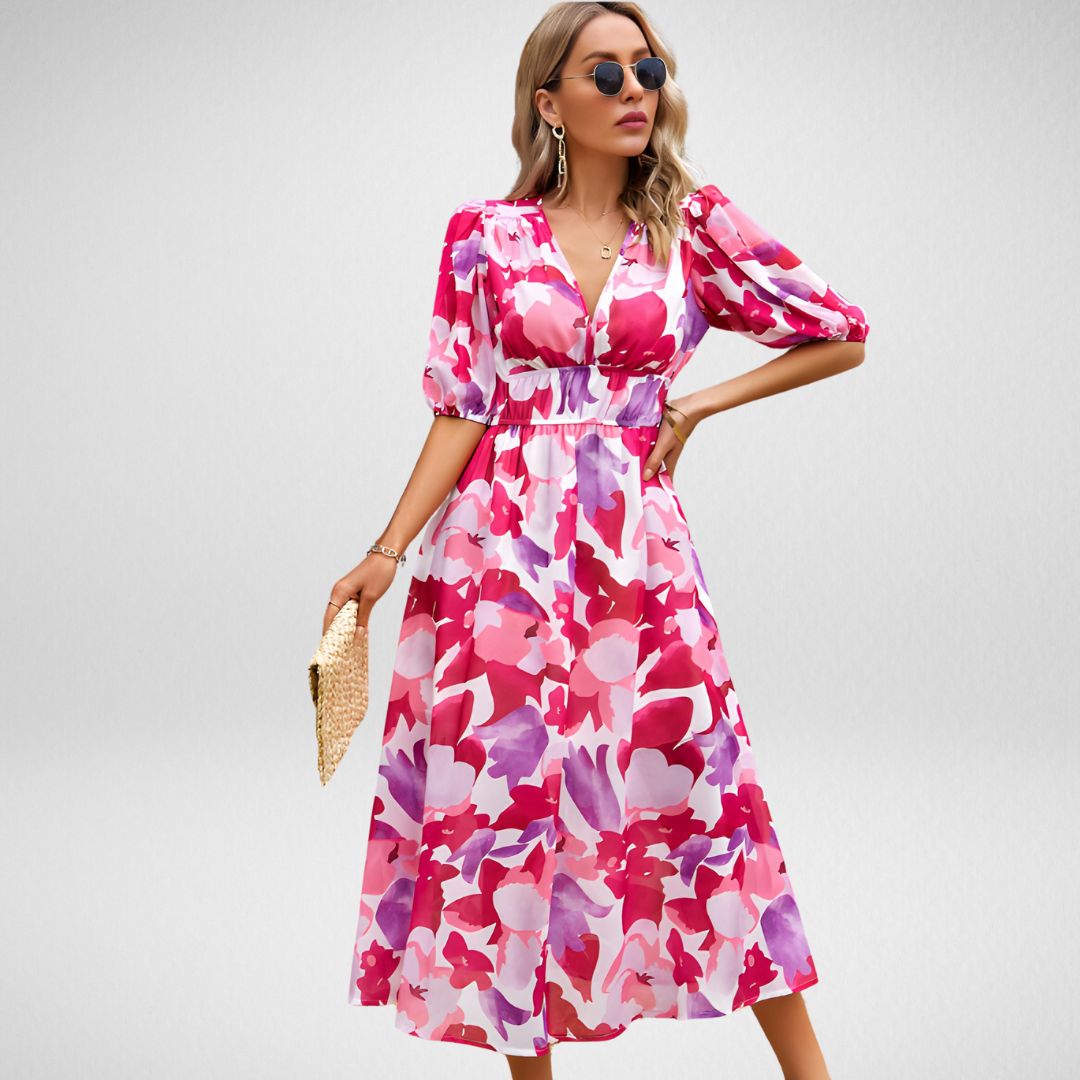 Vrouwen V-Hals Jurk Elegante Stijl 6