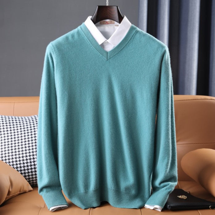 Vrouwen V-hals Trui van Cashmere Mix 4