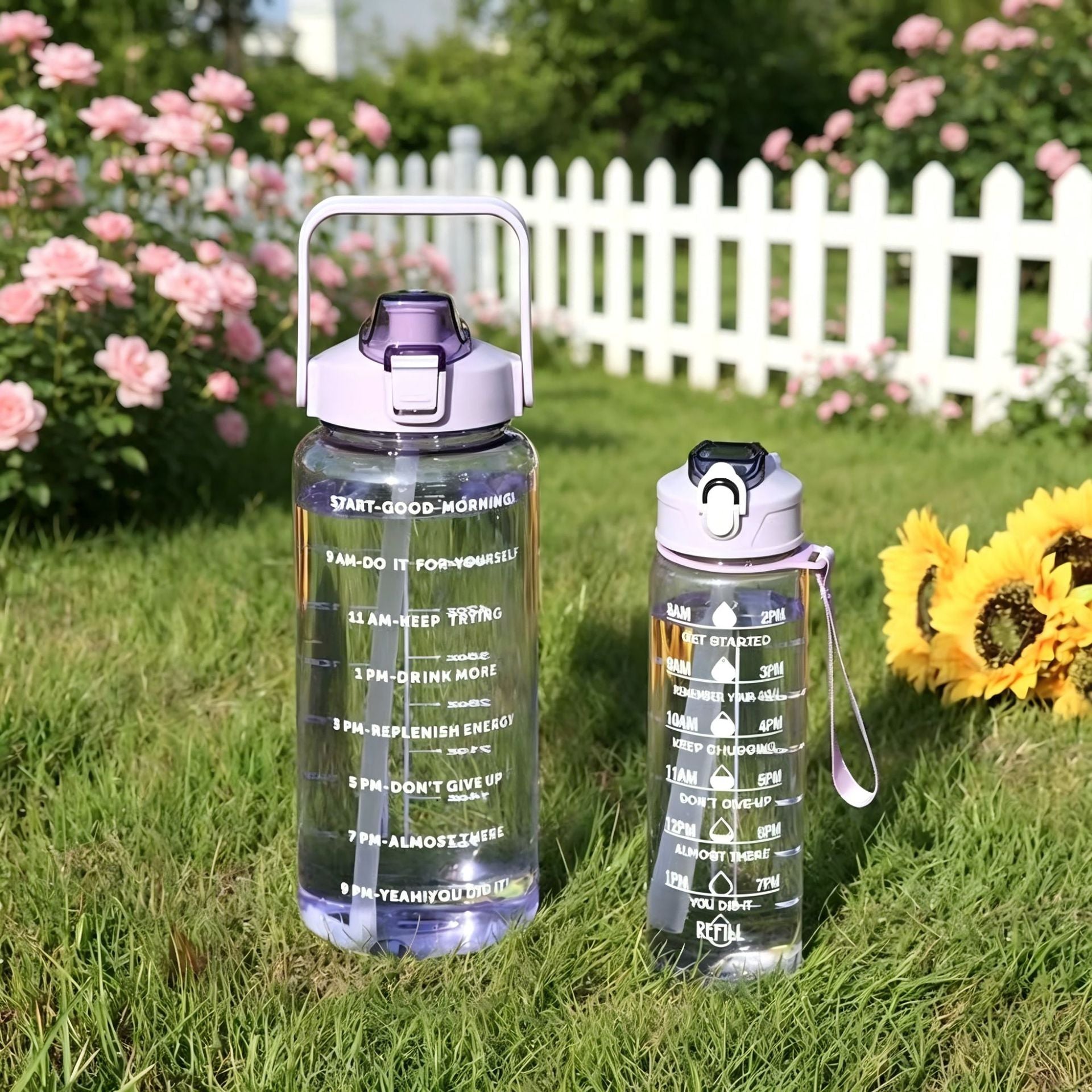 Vrouwen Waterfles met Motivatie Markeringen 3