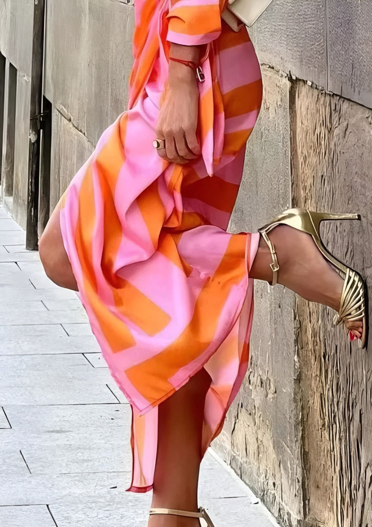 Vrouwen Wrap Dress Gedrukt Elegante Stijl 2