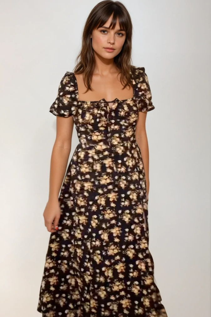 Vrouwen Zomerjurk Bloemenprint Luchtig Comfortabel 4