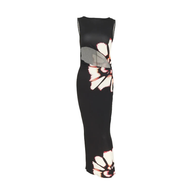 Vrouwen Zomerjurk Met Bloemenprint En Cut-outs 4