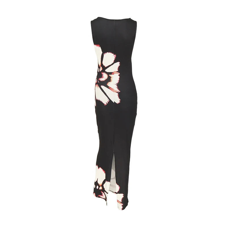 Vrouwen Zomerjurk Met Bloemenprint En Cut-outs 6