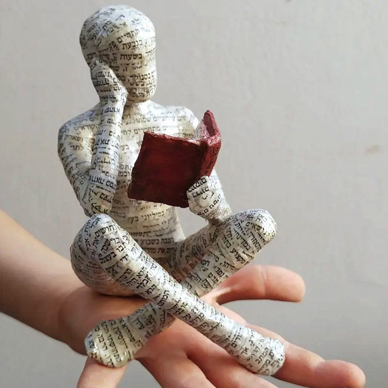 Vrouwenbeeld Lezend Ornament Voor Thuisdecoratie 11