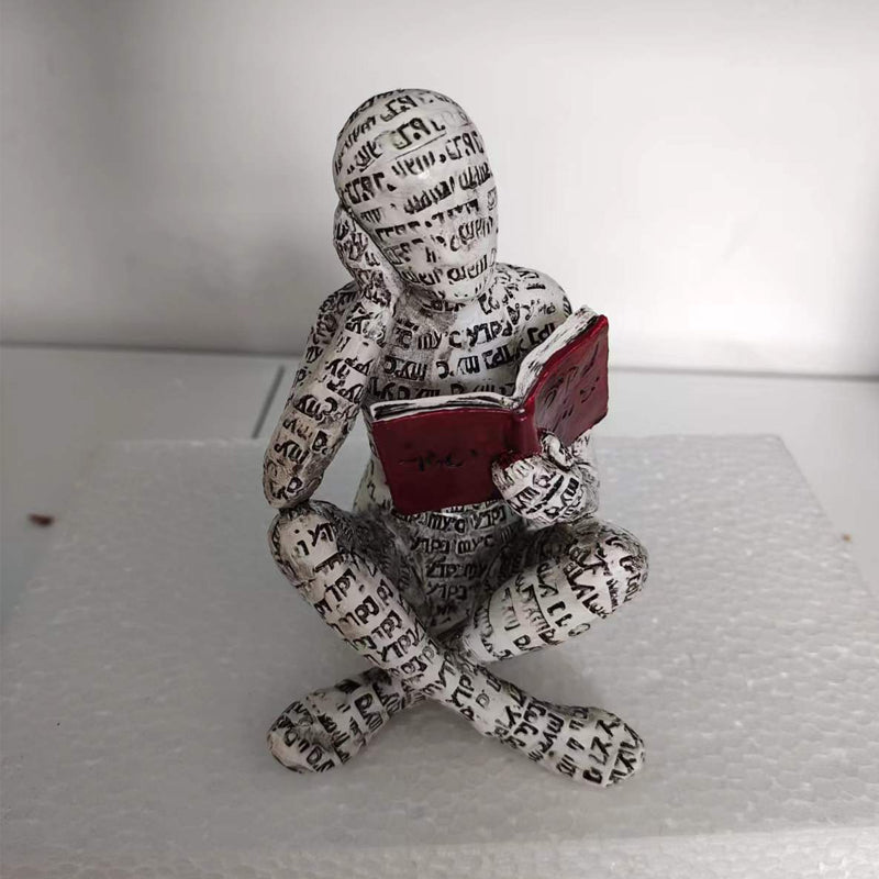 Vrouwenbeeld Lezend Ornament Voor Thuisdecoratie 3