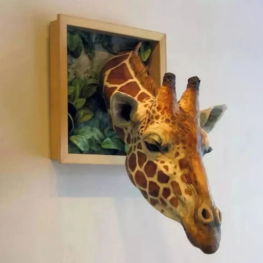 Wanddecoratie Giraffenkop 3D Sculptuur Voor Woonkamer Muurdecoratie 0