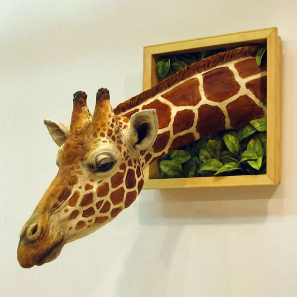 Wanddecoratie Giraffenkop 3D Sculptuur Voor Woonkamer Muurdecoratie 1