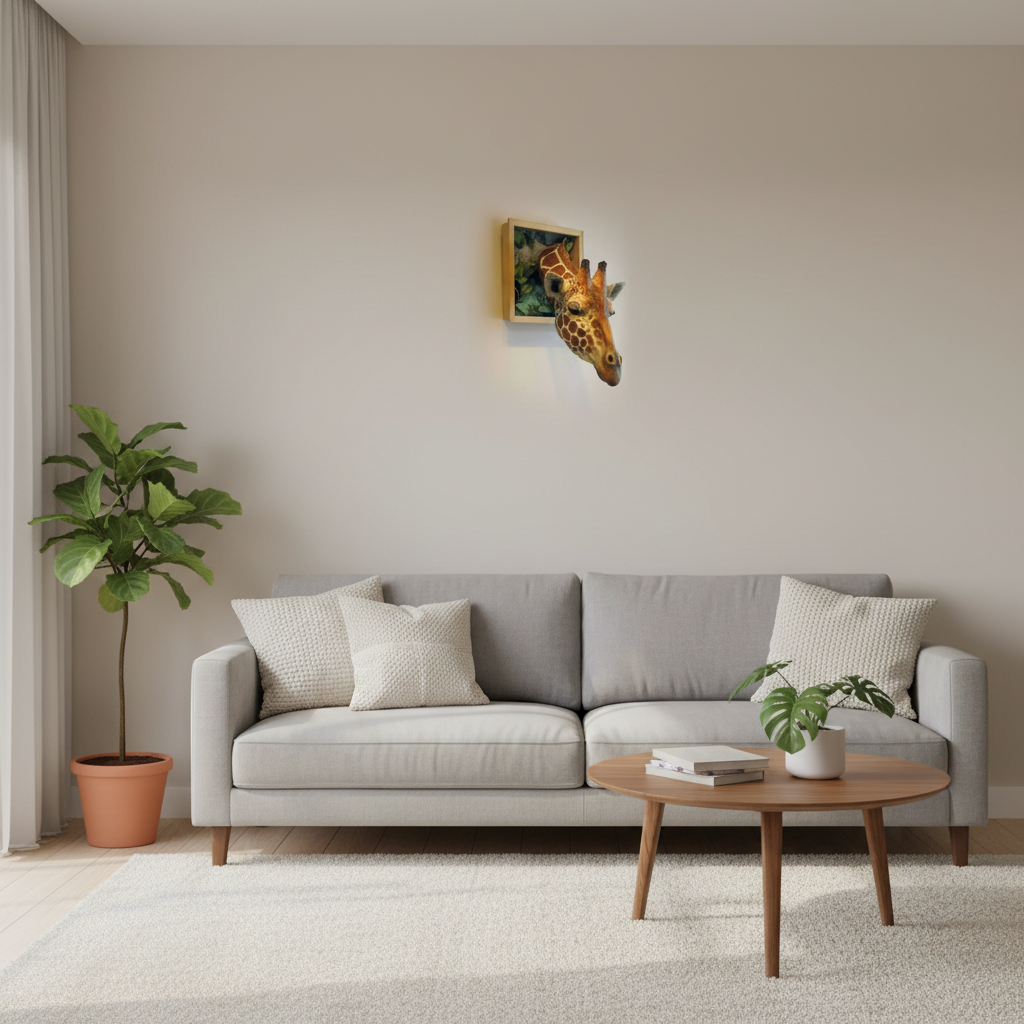 Wanddecoratie Giraffenkop 3D Sculptuur Voor Woonkamer Muurdecoratie 4