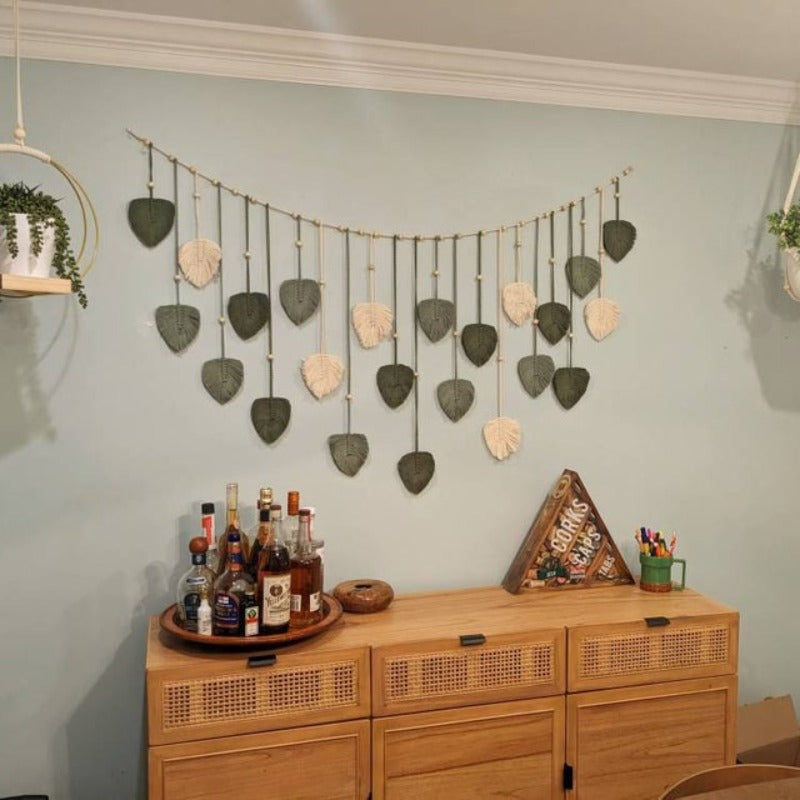 Wanddecoratie Macramé Bladeren voor Boho Muurdecoratie Woonkamer Slaapkamer 7