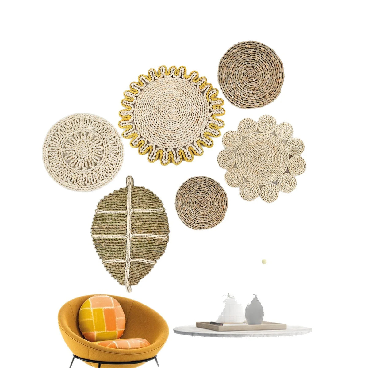Wanddecoratie Natuurlijke Vezels Diverse Designs voor Woonkamer en Slaapkamer 4