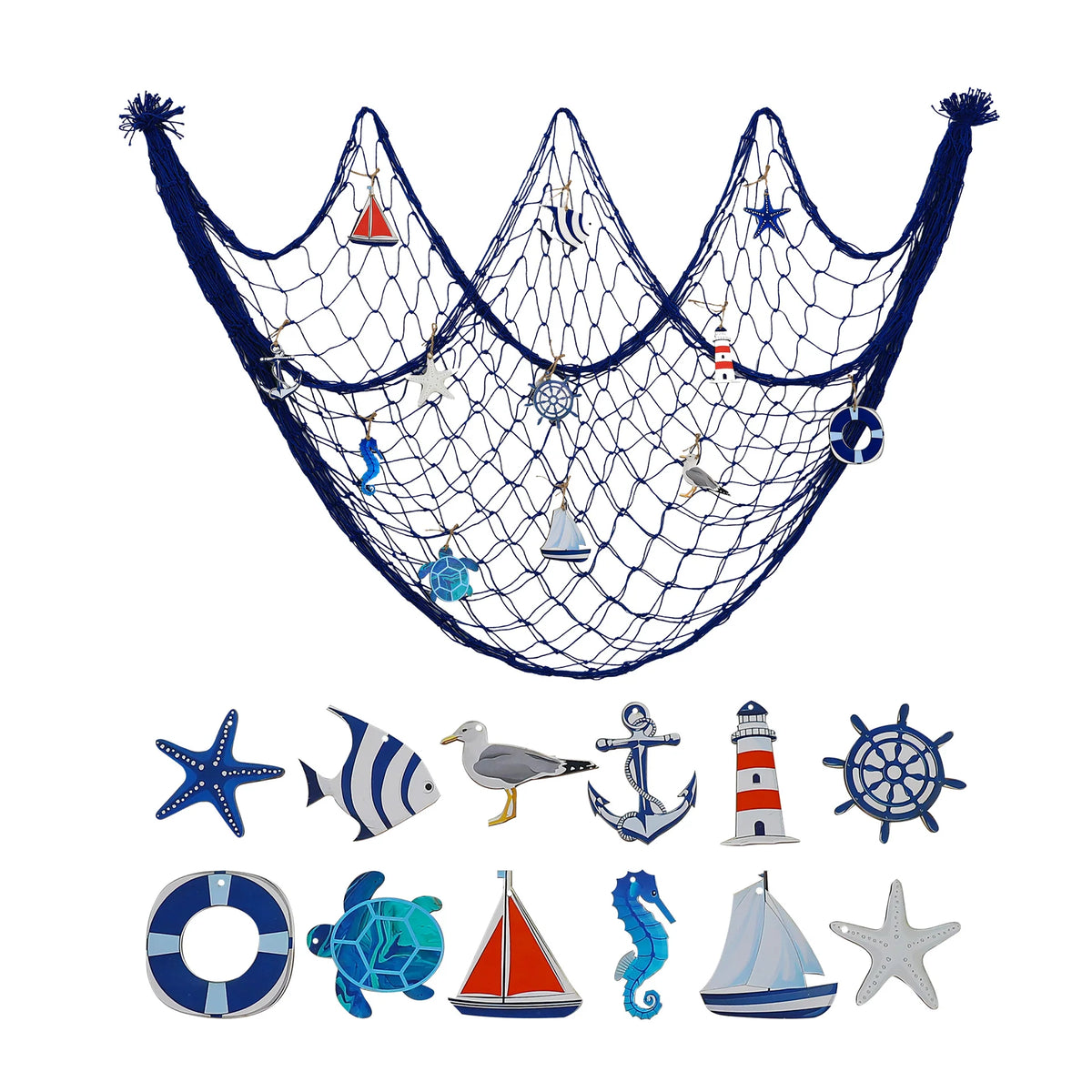 Wanddecoratie Nautische Stijl Wandnet voor Woonkamer en Kinderkamer 0