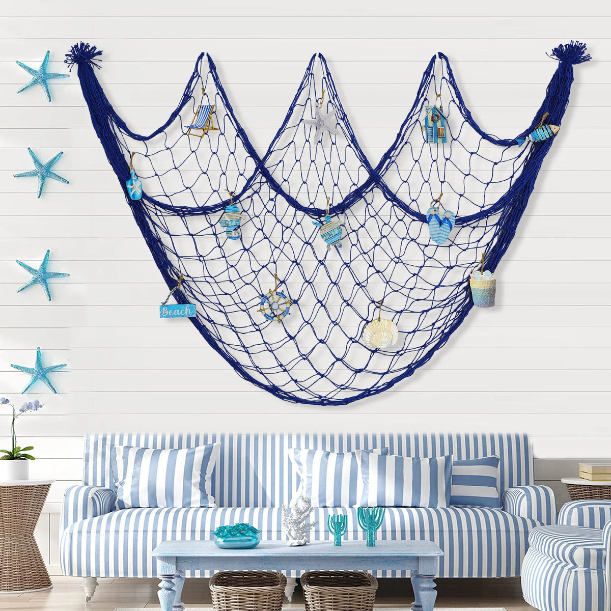 Wanddecoratie Nautische Stijl Wandnet voor Woonkamer en Kinderkamer 1